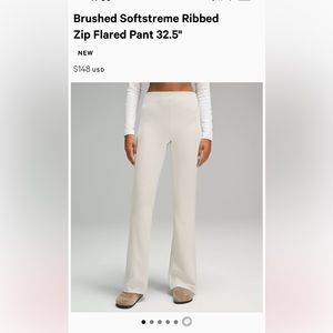 Lululemon Brushed softstreme ribbed pants. Worn twice. No raveling etc. EUC